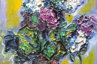 Сирень в красной вазе. 2006. Холст, масло. 45х38